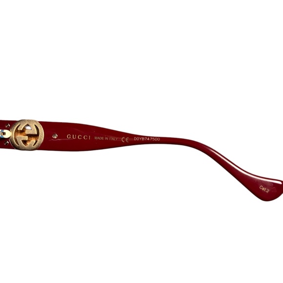 Gucci Sunglasses Havana/Burgundy Square Frame - Picture 5 of 5